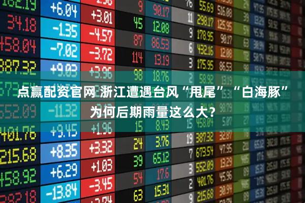 点赢配资官网 浙江遭遇台风“甩尾” “白海豚”为何后期雨量这么大？